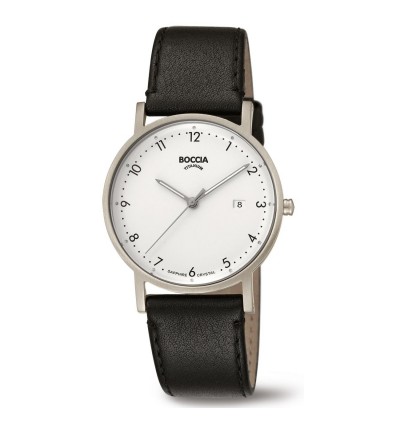 Uhrenarmband BOCCIA Titanium Slim 3636-01 | schwarz