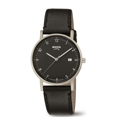 Uhrenarmband BOCCIA Titanium Slim 3636-02 | schwarz