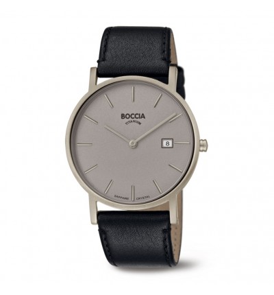 Uhrenarmband BOCCIA Titanium Slim 3637-01 | schwarz