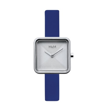 Uhrenarmband M&M Damenuhr Mini Square M11951-742, blau