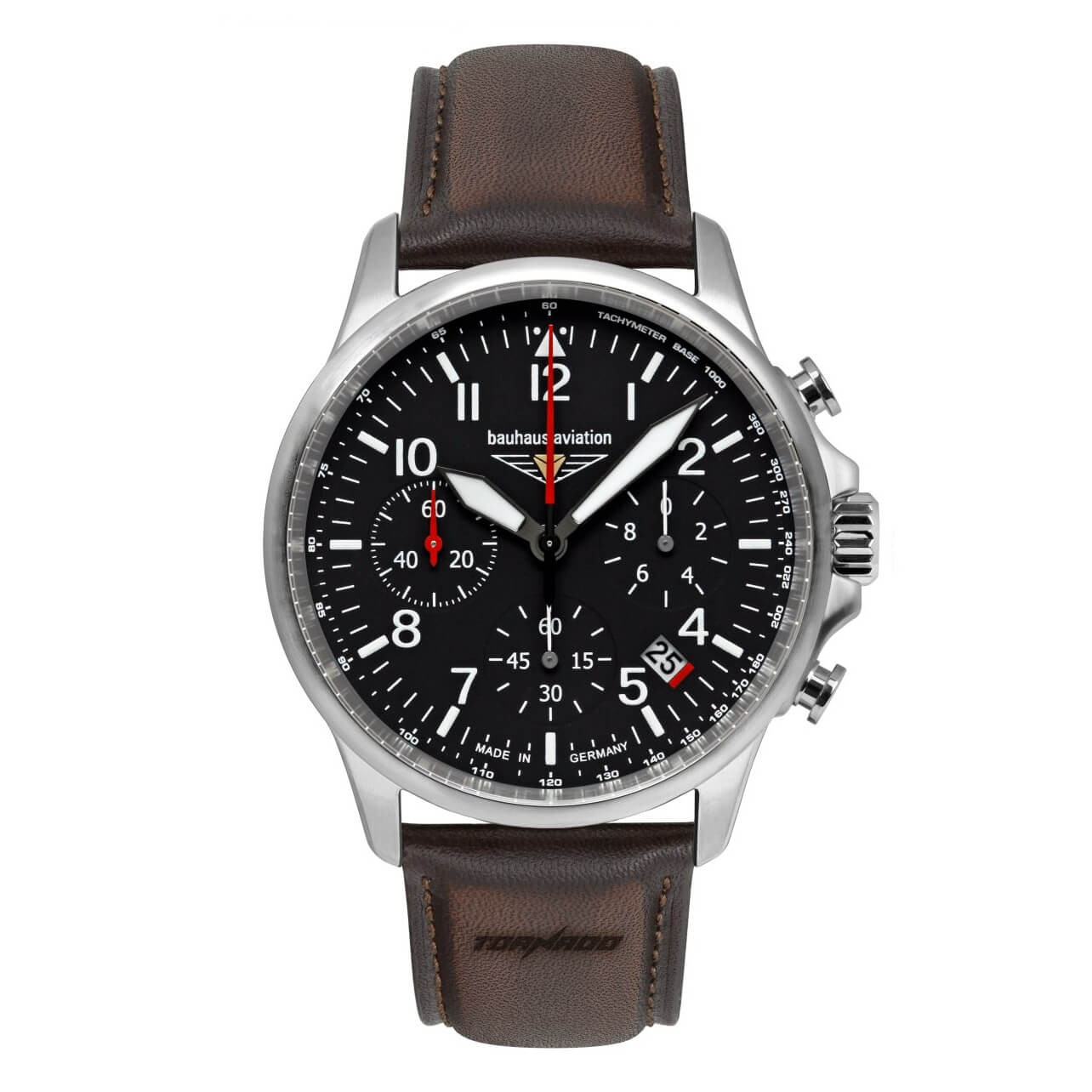 Bauhaus Aviation Tornado Automatico 27645 – Orologio Da Aviatore Uomo, Movimento Citizen Miyota 8217, Vetro Zaffiro, 42mm, Made In Germany