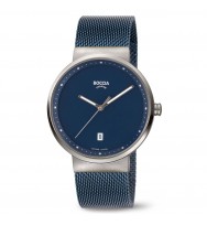 Uhrenarmband BOCCIA Titanium Slim 3615-05 | blau