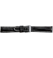 Uhrenband Schwarz glatt, Swiss-Chrono 1, 6348