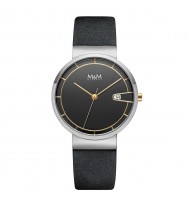 Uhrenarmband M&M Damenuhr Day Date M11953-465, schwarz