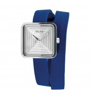 Uhrenarmband M&M Damenuhr Mini Square M11951-742L, blau