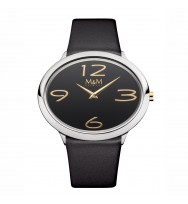 Uhrenarmband M&M Damenuhr Oval Time M11899-466, schwarz