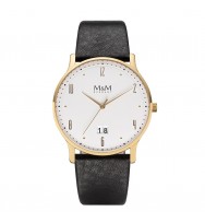 Uhrenarmband M&M Herrenuhr New Flat Line M11940-433, schwarz