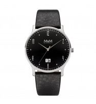 Uhrenarmband M&M Herrenuhr New Flat Line M11940-446, schwarz