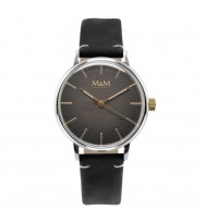 Uhrenarmband für M&M Herrenuhr New Classic M11952-465, schwarz